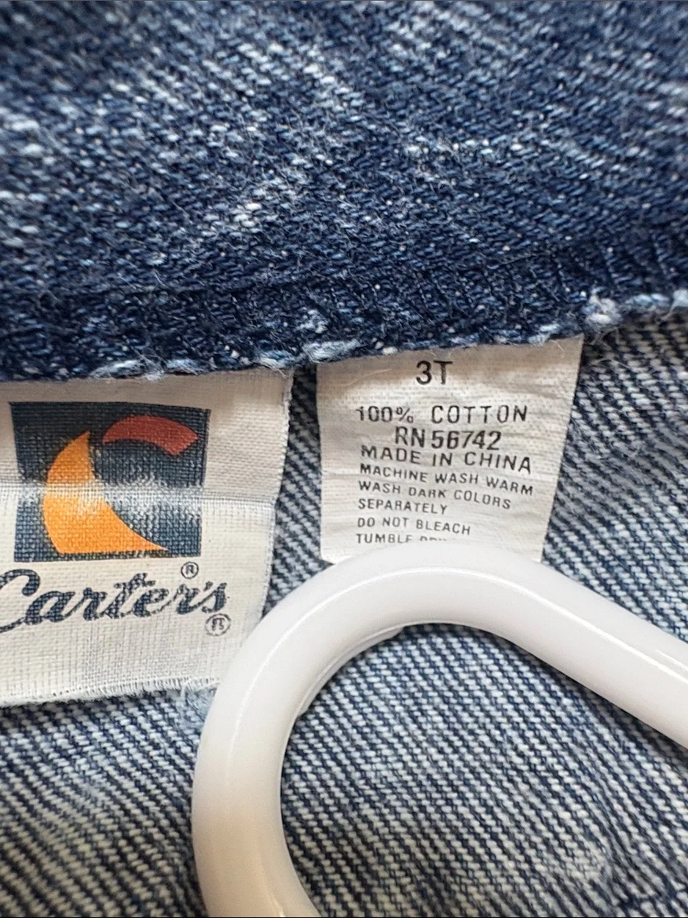 Vintage-Style Blue Denim Carter’s Overalls for Kids size 3t
